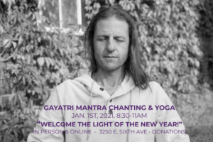 Man meditates on the Gayatri Mantra